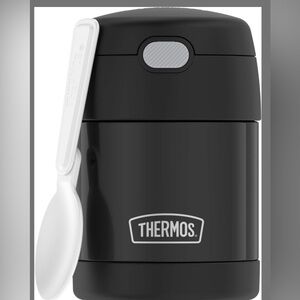 THERMOS FUNTAINER Insulated Food Jar, 10oz With Foldable Spoon, Black